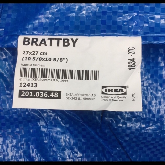 IKEA BRATTBY Set of 2 Small Shopping Tote - NWT - Picture 4 of 7